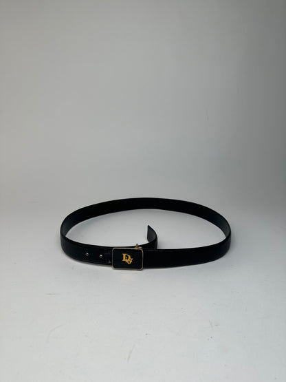 Vintage Dior Leather Belt Black