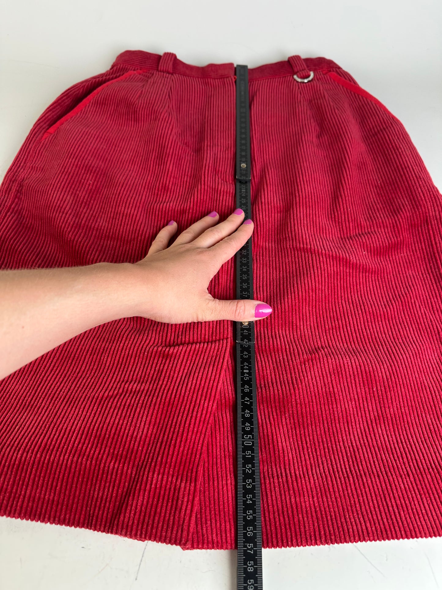 Vintage Dior Cotton Corduroy Skirt Red M