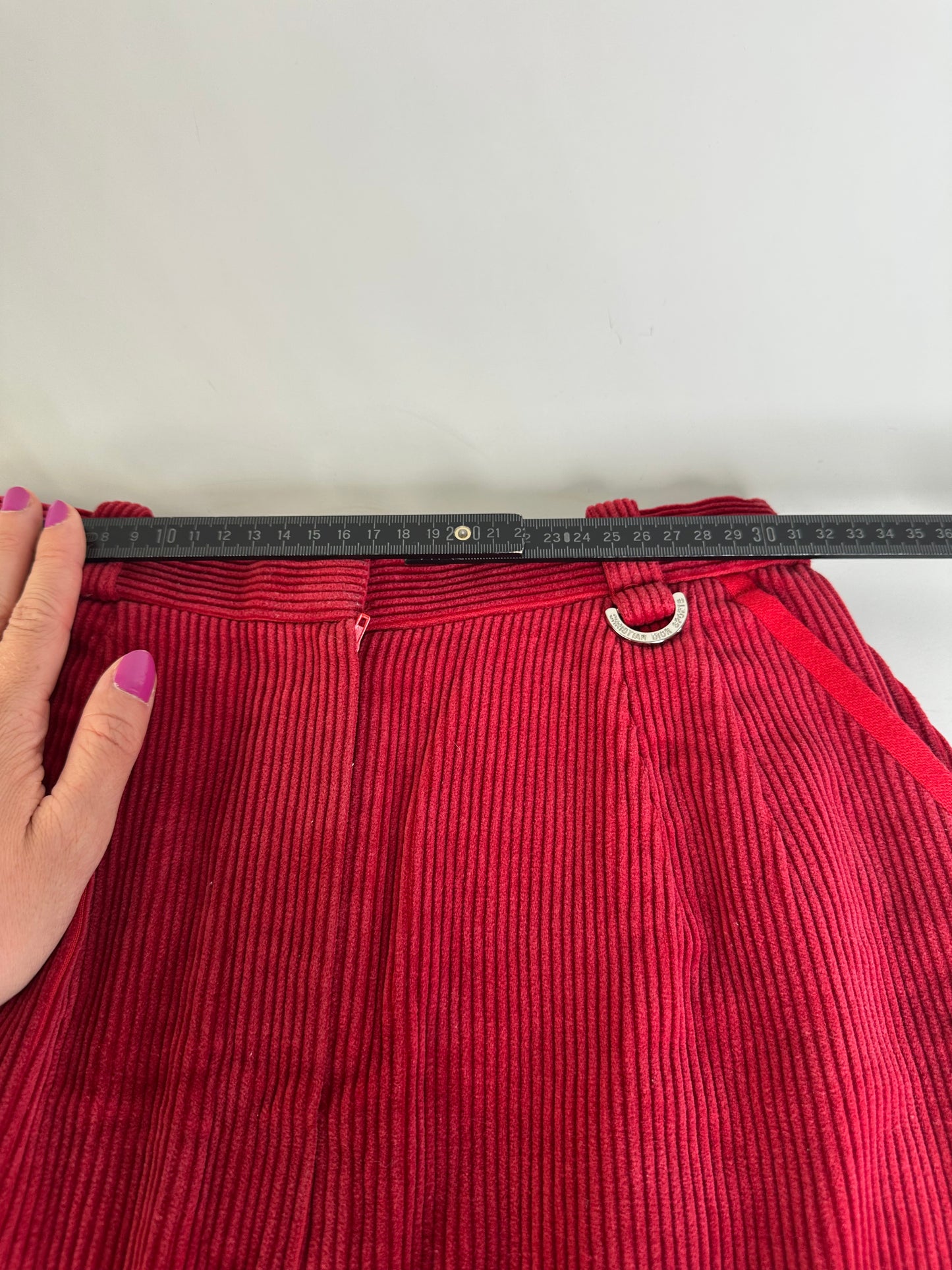 Vintage Dior Cotton Corduroy Skirt Red M