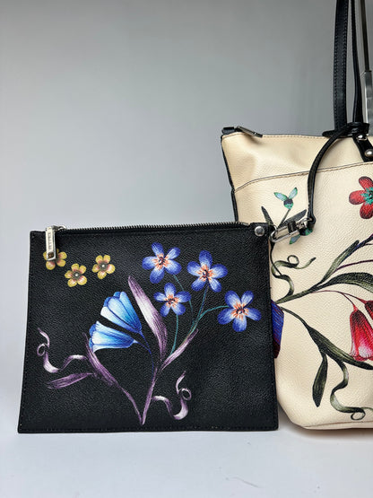 Vintage Etro Embroidered Leather Floral Tote c. 2017–2019 Multicolour