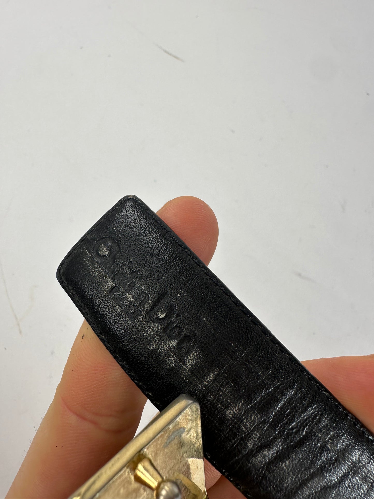 Vintage Dior Leather Belt Black