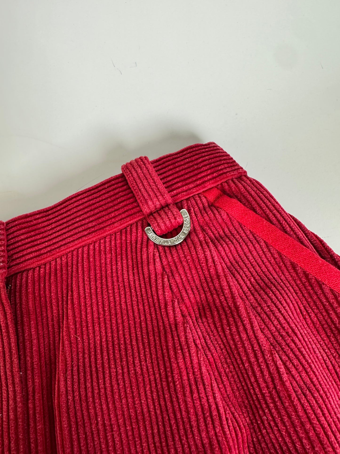 Vintage Dior Cotton Corduroy Skirt Red M