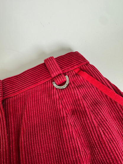 Vintage Dior Cotton Corduroy Skirt Red M