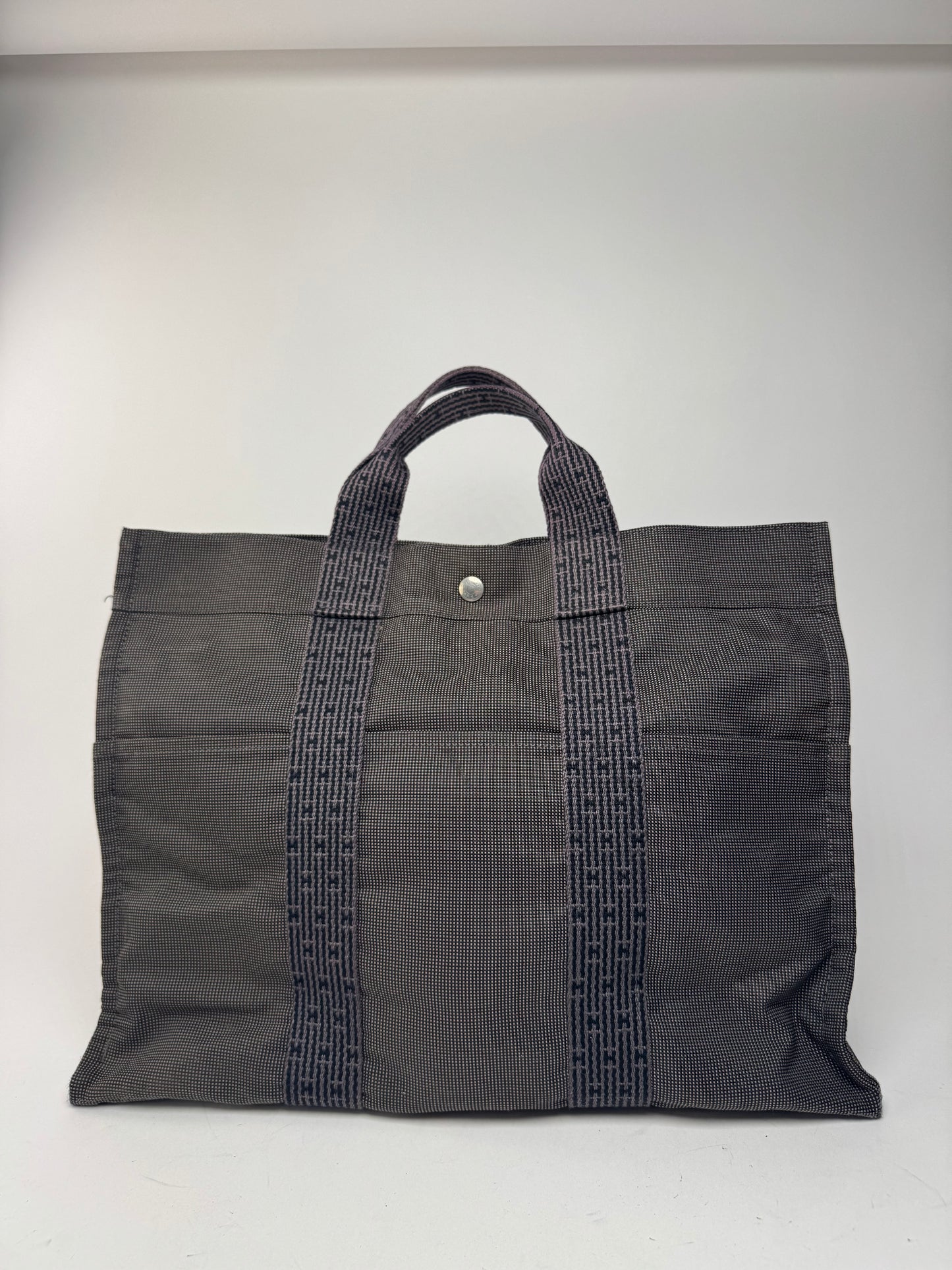 Sac à main Hermès vintage en polyester anthracite