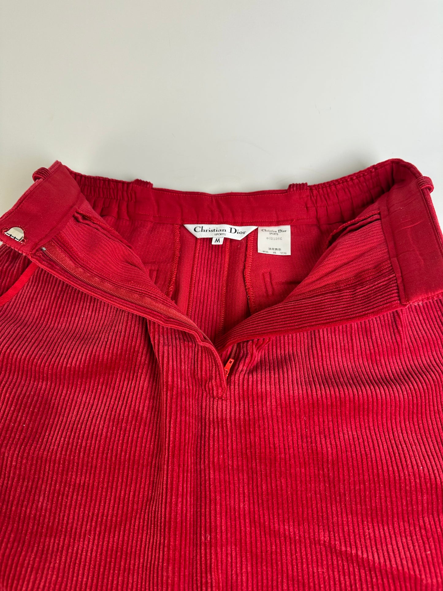 Vintage Dior Cotton Corduroy Skirt Red M