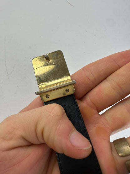 Vintage Dior Leather Belt Black