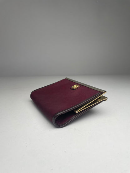 Vintage Dior Canvas Leather Clutch Dark Red