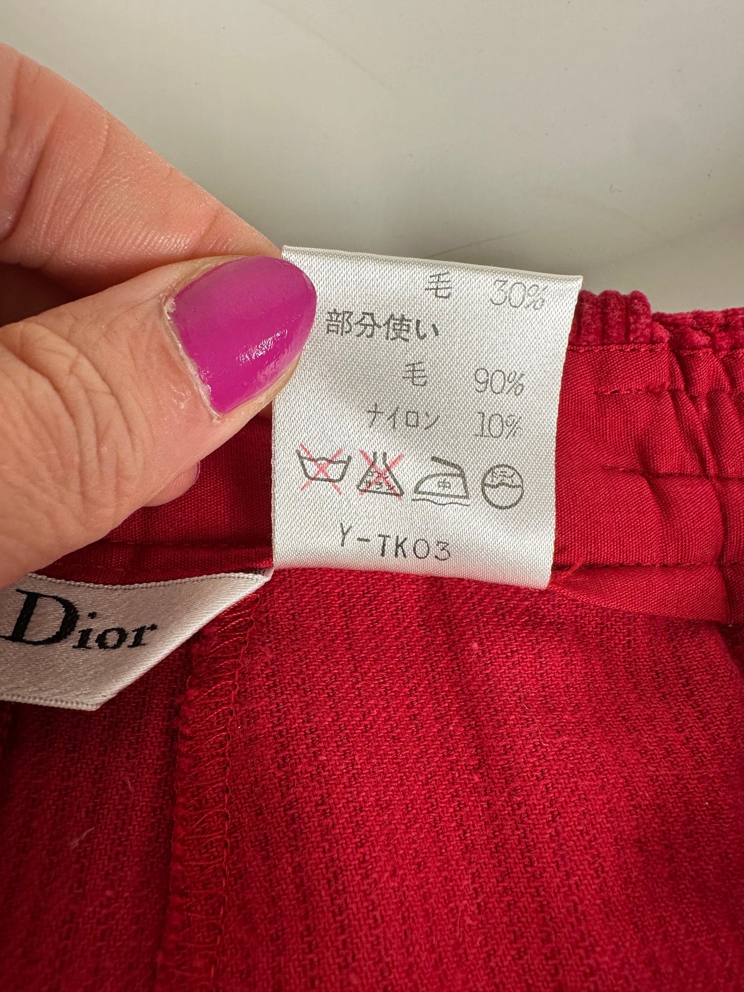Vintage Dior Cotton Corduroy Skirt Red M