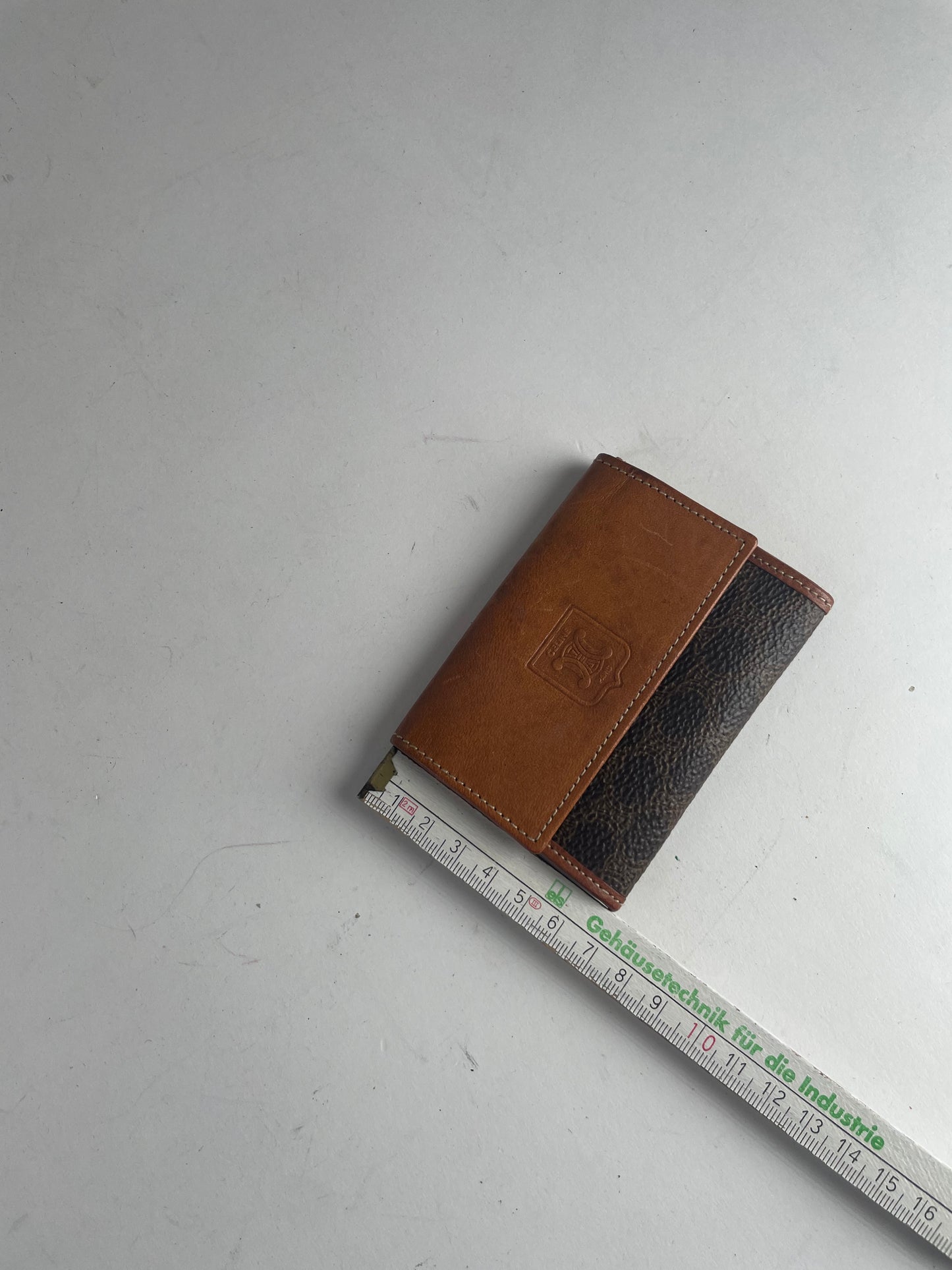 Vintage Celine Paris MonogramLeather Card Holder Brown