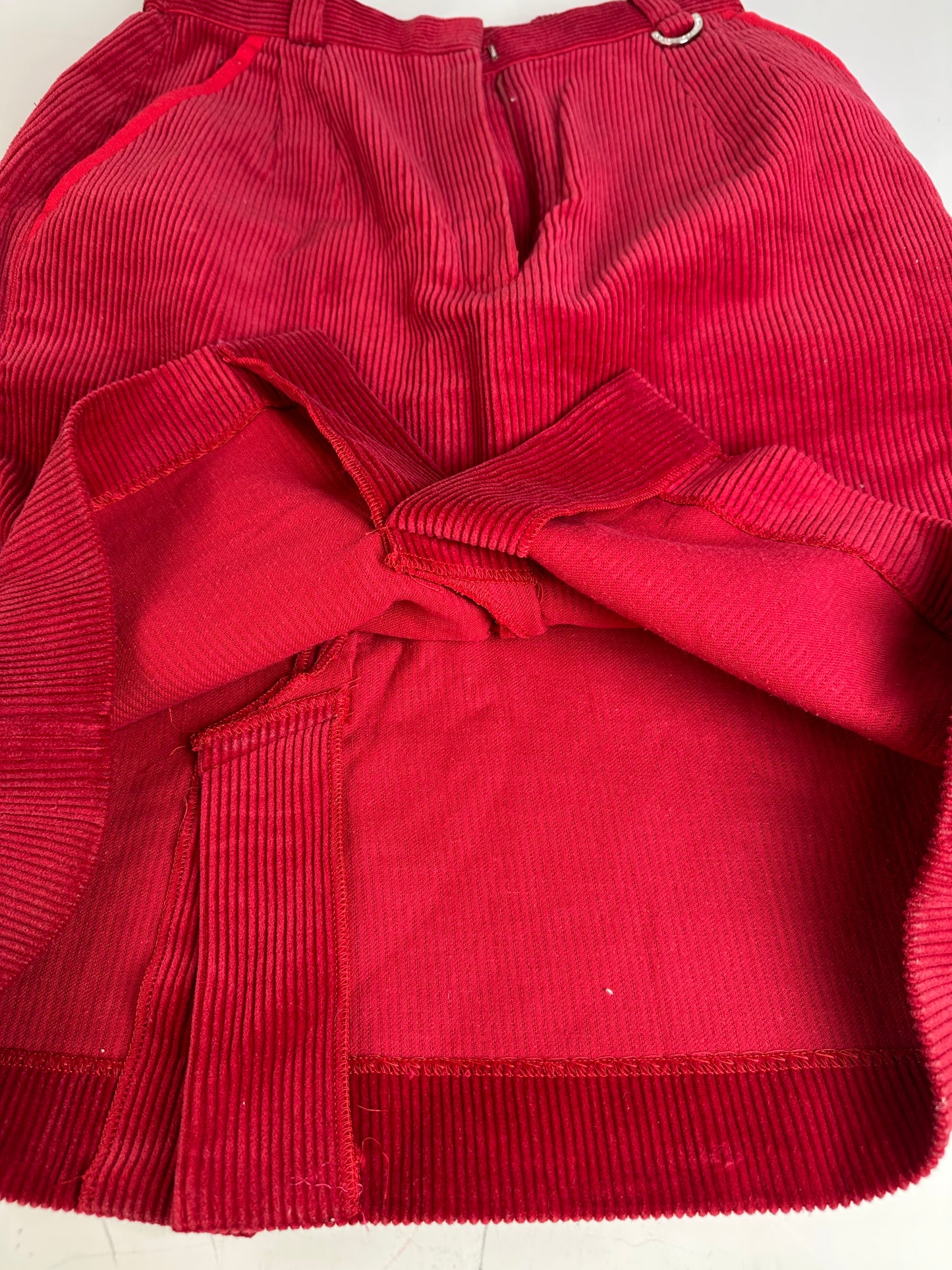 Vintage Dior Cotton Corduroy Skirt Red M