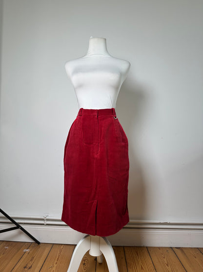 Vintage Dior Cotton Corduroy Skirt Red M
