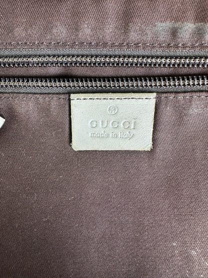 Vintage Gucci GG Monogram Canvas Crossbody Bag Brown Ivory