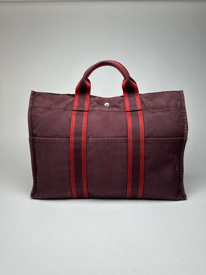 Vintage Hermes shopper bag purple