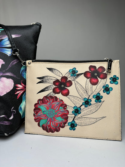Vintage Etro Embroidered Leather Floral Tote c. 2017–2019 Multicolour