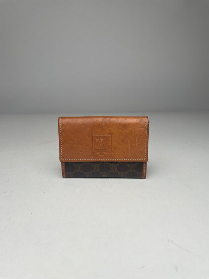 Vintage Celine Paris MonogramLeather Card Holder Brown
