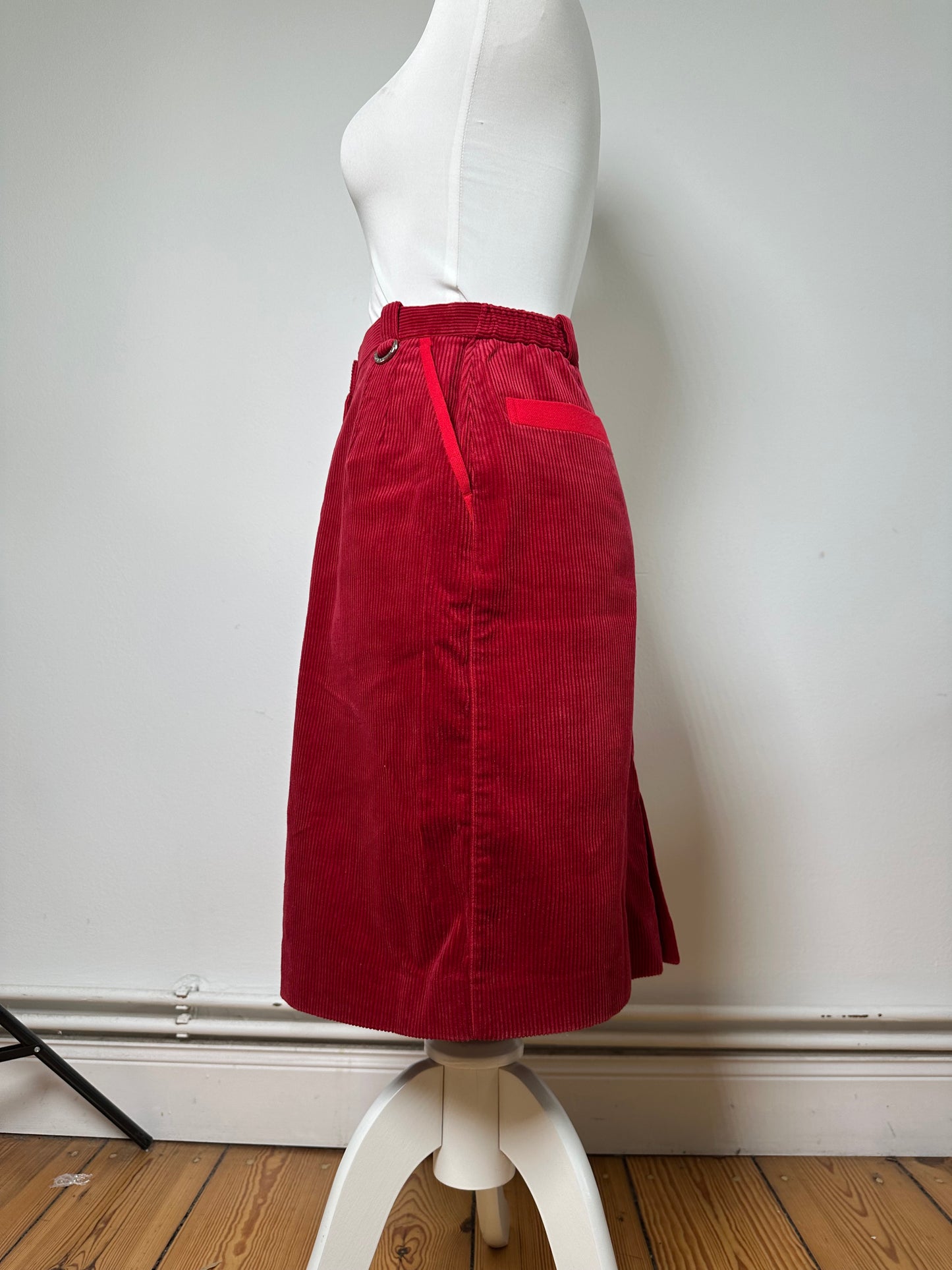 Vintage Dior Cotton Corduroy Skirt Red M