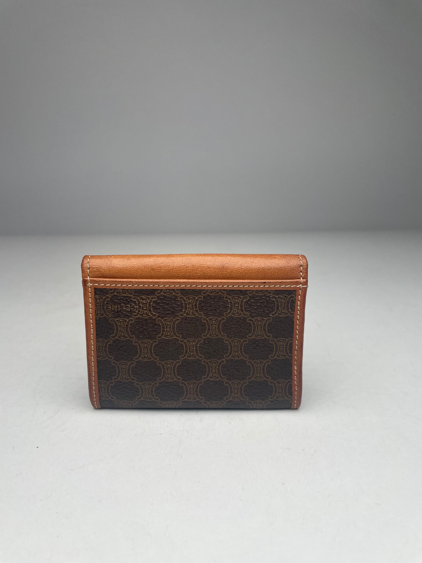 Vintage Celine Paris MonogramLeather Card Holder Brown