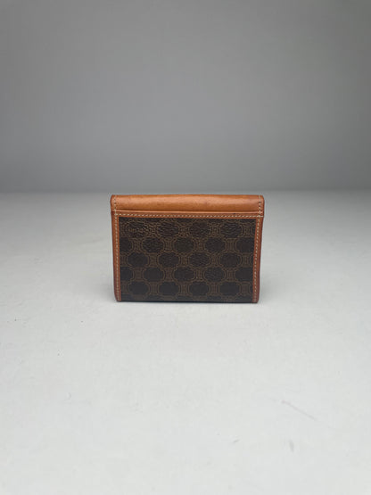 Vintage Celine Paris MonogramLeather Card Holder Brown