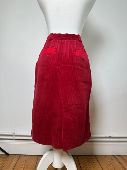 Vintage Dior Cotton Corduroy Skirt Red M