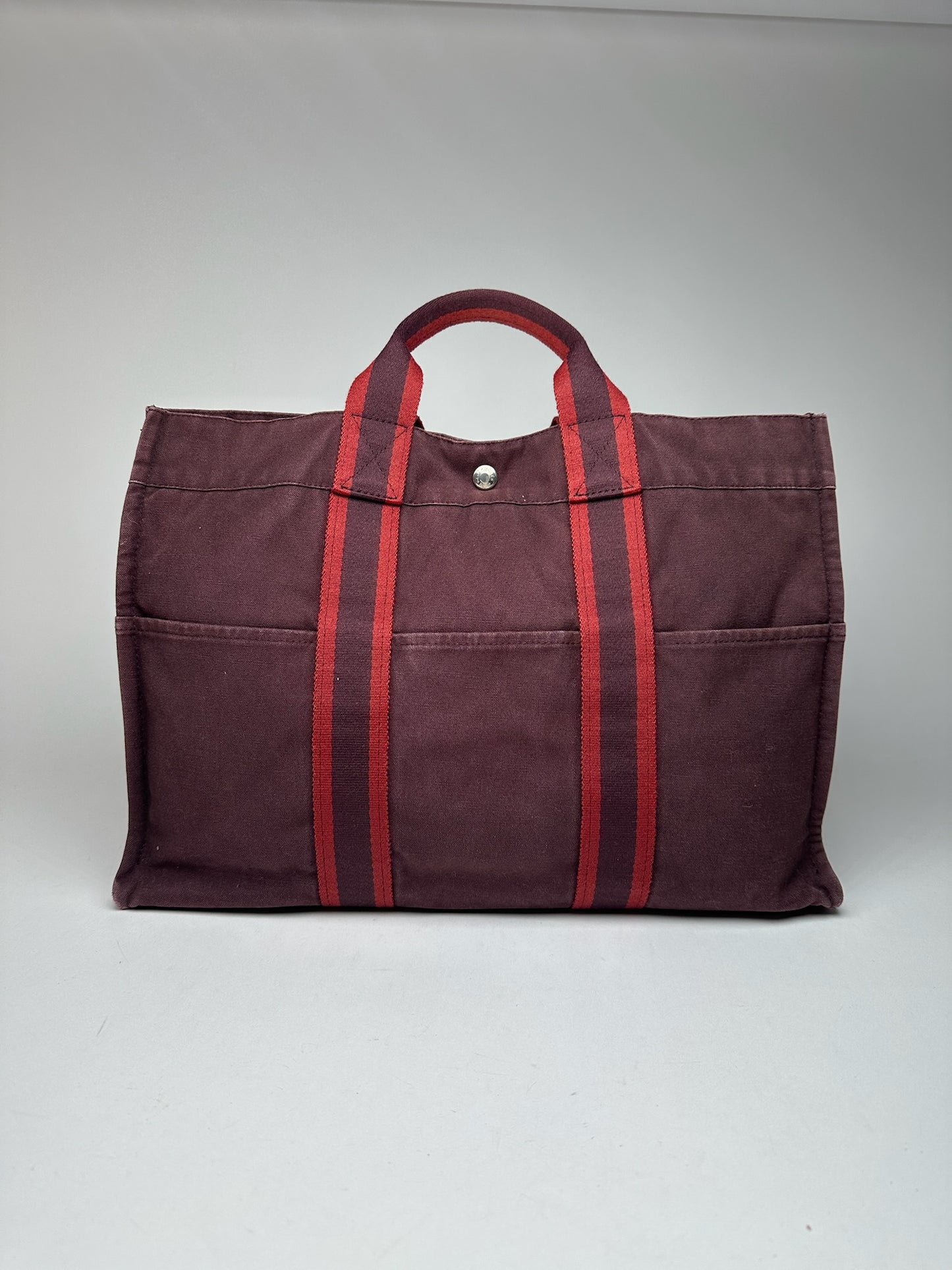 Vintage Hermes shopper bag purple