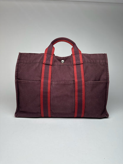 Vintage Hermes shopper bag purple