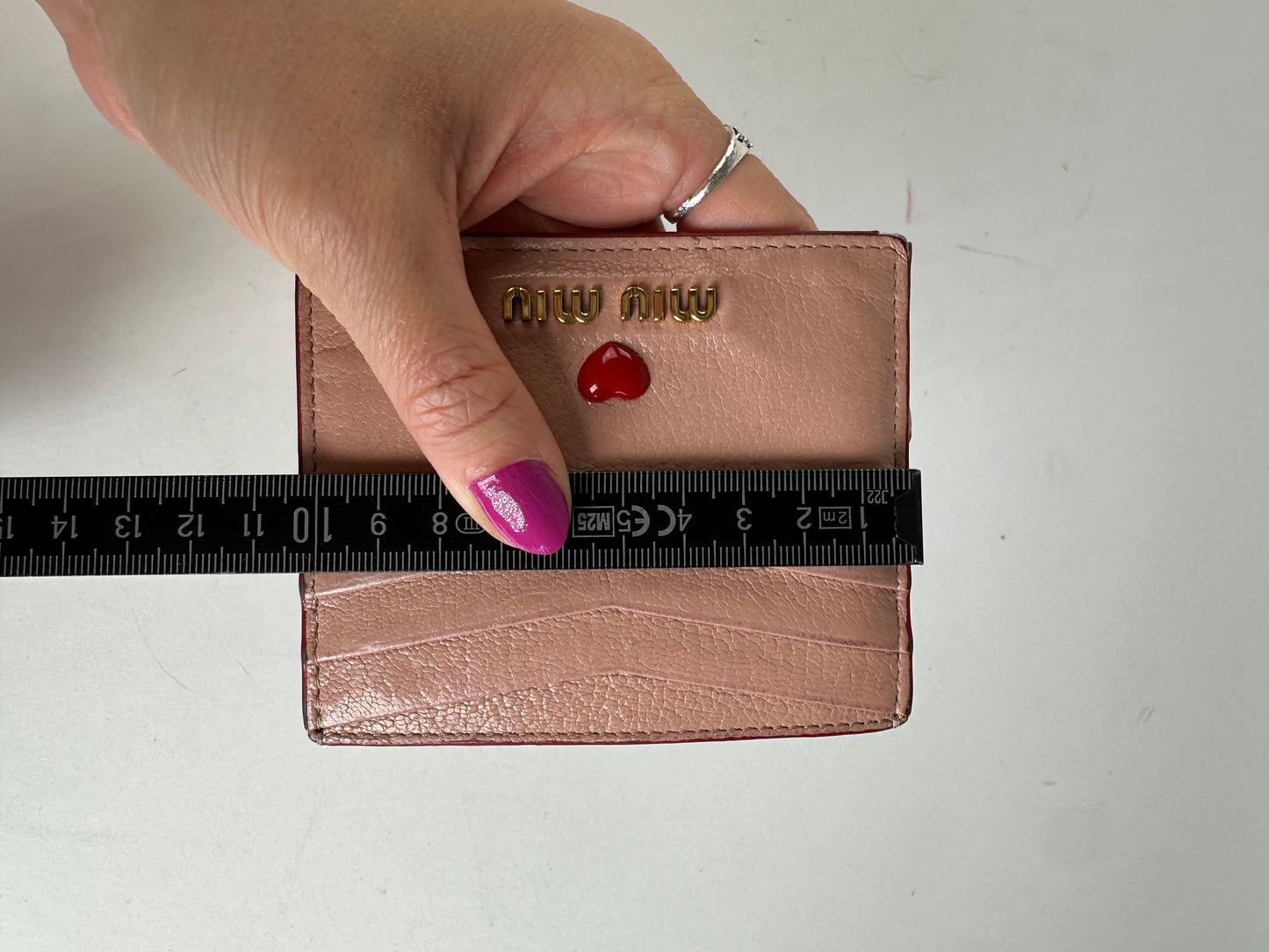 Vintage Miu Miu Madras Leather Card Holder Pink