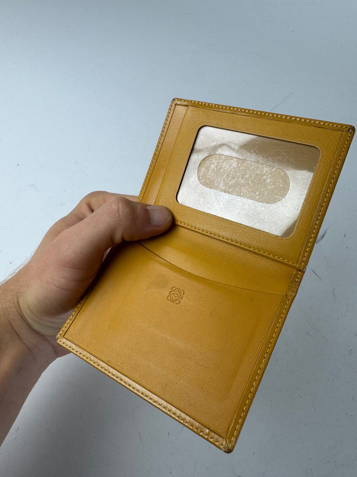 Vintage Loewe Madrid Leather Card Holder Yellow