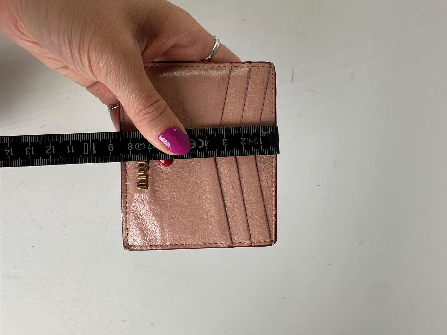 Vintage Miu Miu Madras Leather Card Holder Pink