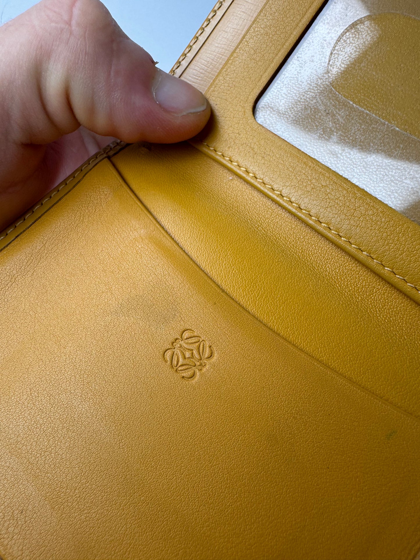 Vintage Loewe Madrid Leather Card Holder Yellow