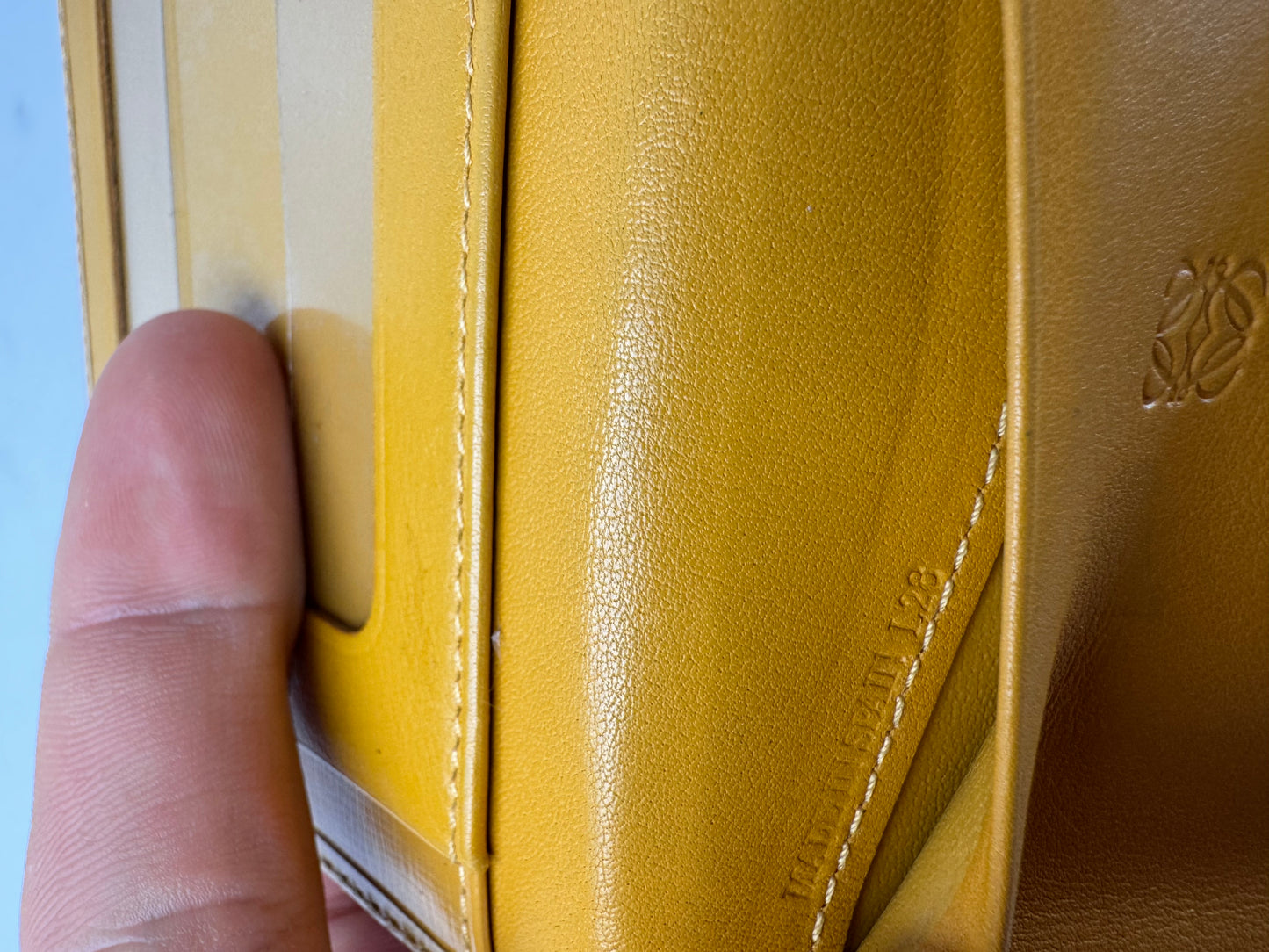 Vintage Loewe Madrid Leather Card Holder Yellow