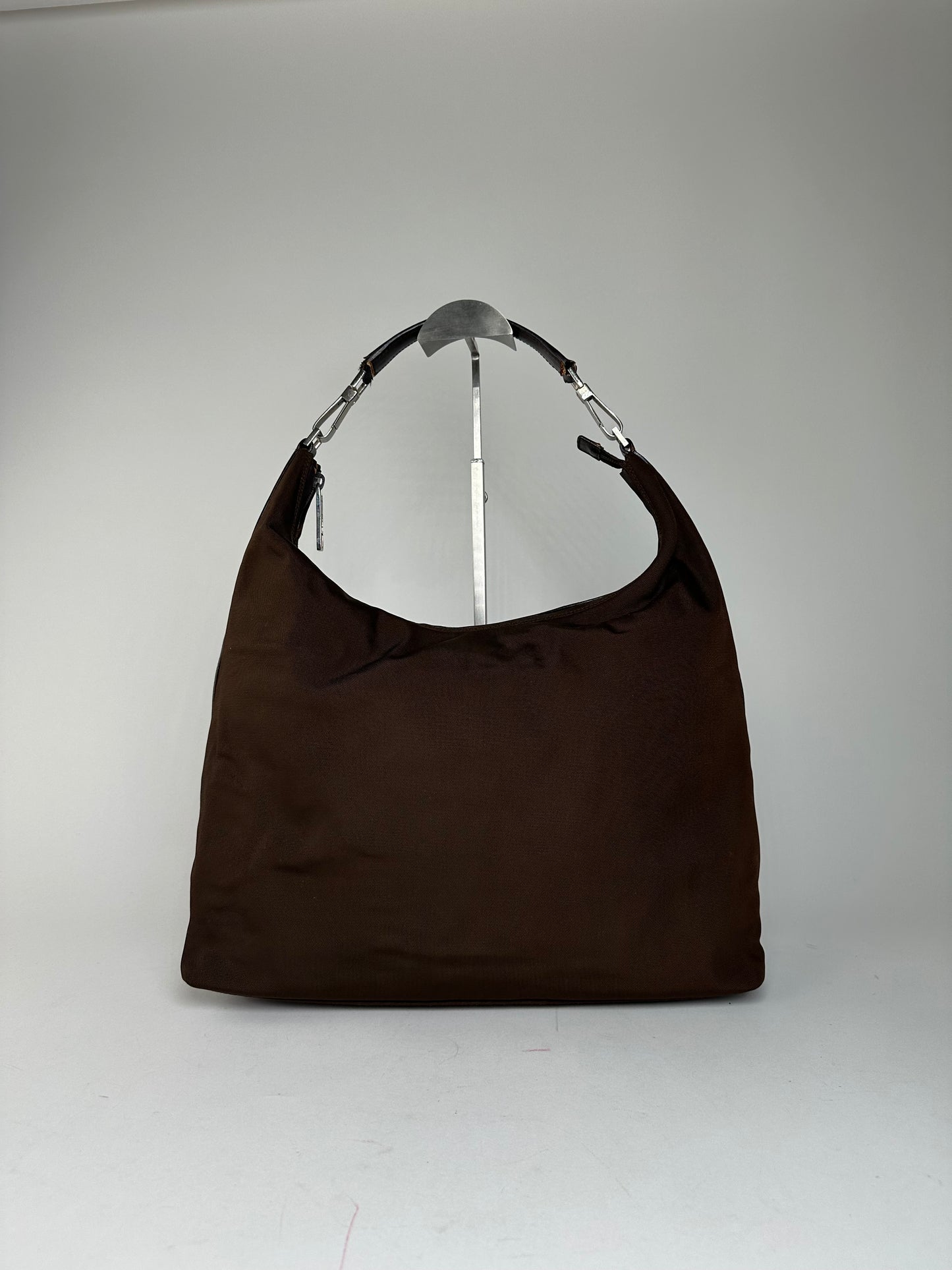 Vintage Gucci Canvas Leather Slouchy Hobo Handbag Brown