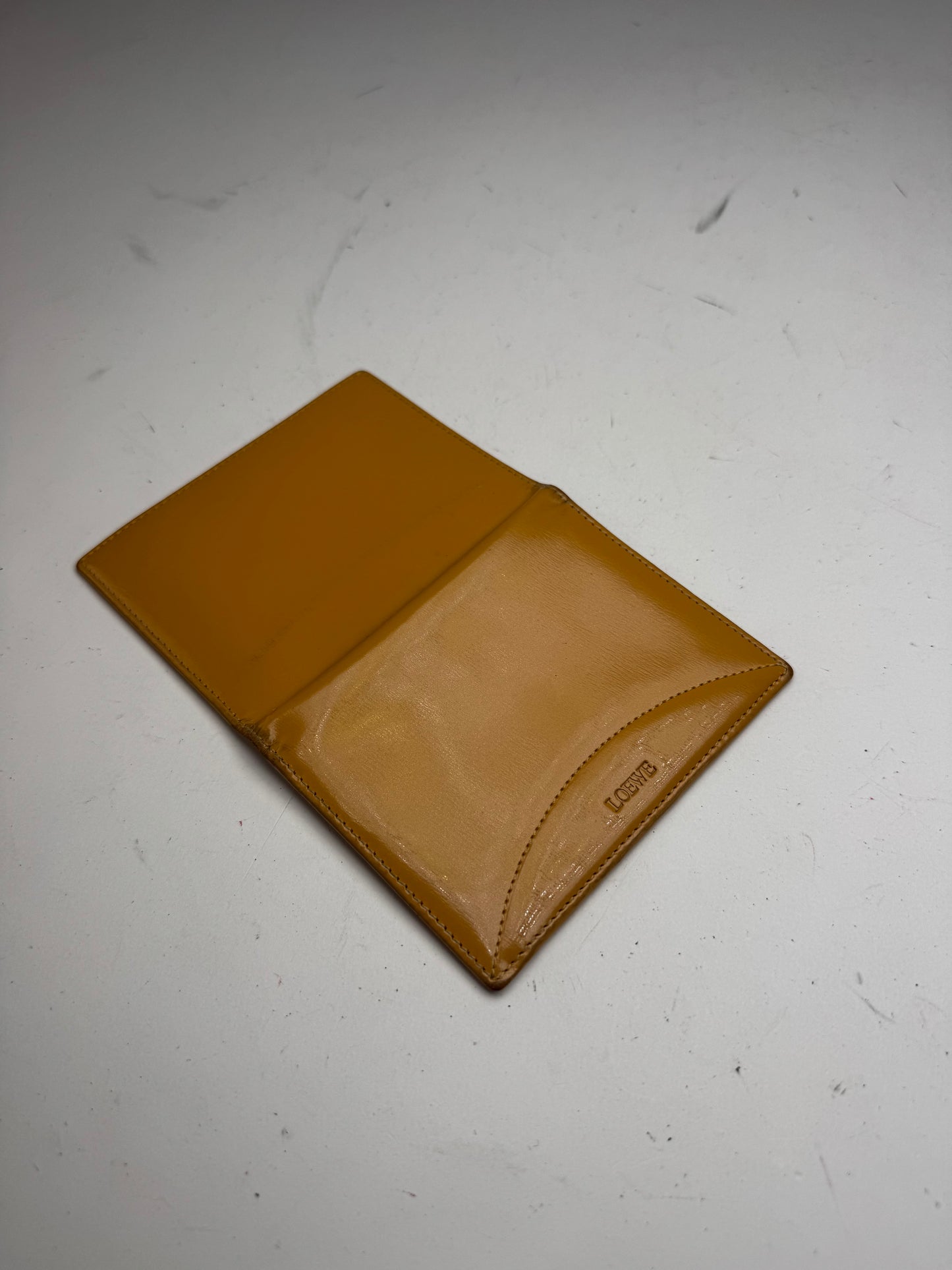 Vintage Loewe Madrid Leather Card Holder Yellow