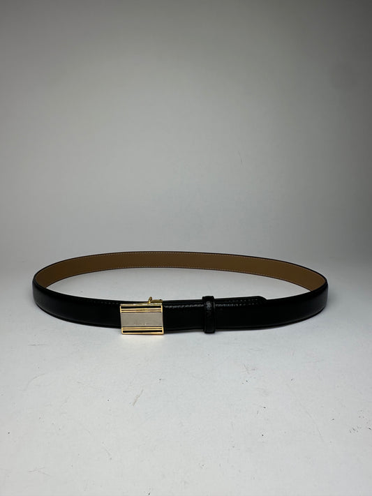 Vintage Dior Snake Emblossed Leather Belt Black
