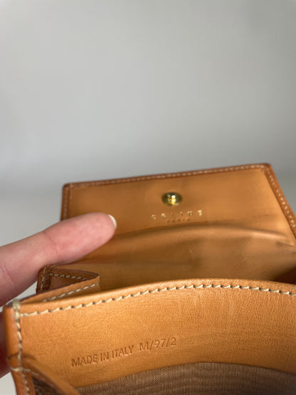 Vintage Celine Paris MonogramLeather Card Holder Brown
