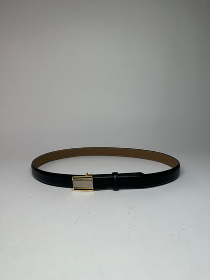 Vintage Dior Snake Emblossed Leather Belt Black
