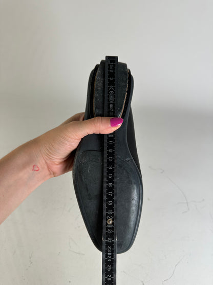 Vintage Gucci Leather Loafers Black Gold EU36.5