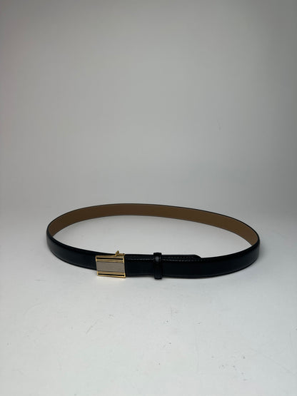 Vintage Dior Snake Emblossed Leather Belt Black