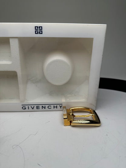 Vintage Givenchy 4G Logo Leather Belt Black Gold