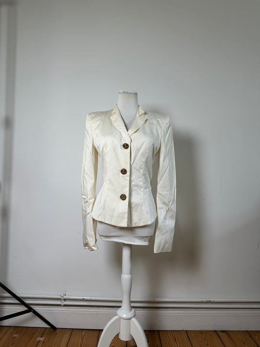 Vintage Ferragamo Cotton Blazer Cream L