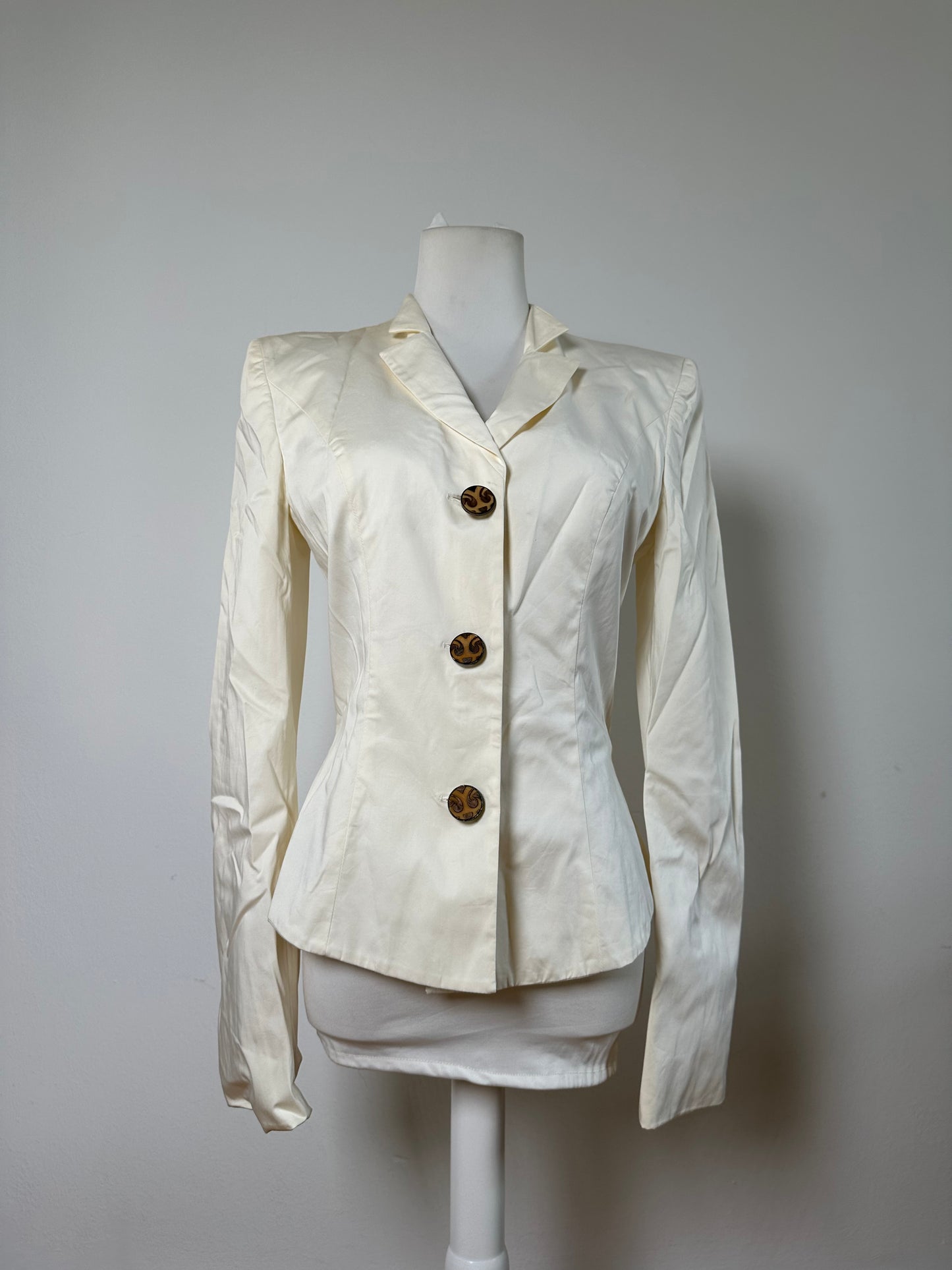 Vintage Ferragamo Cotton Blazer Cream L