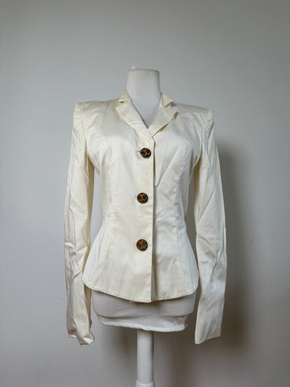 Vintage Ferragamo Cotton Blazer Cream L