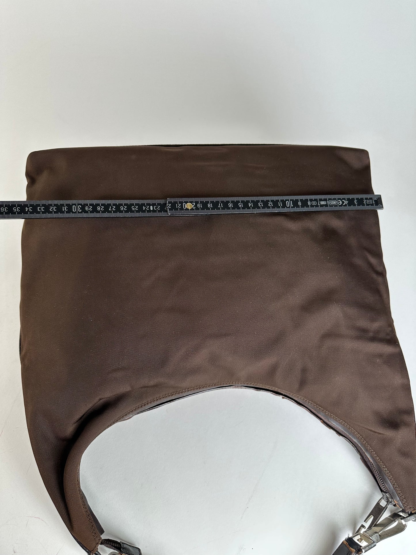 Vintage Gucci Canvas Leather Slouchy Hobo Handbag Brown