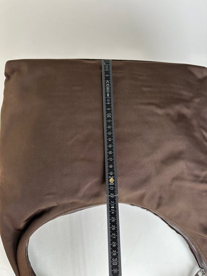 Vintage Gucci Canvas Leather Slouchy Hobo Handbag Brown