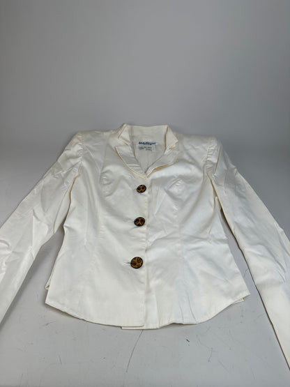 Vintage Ferragamo Cotton Blazer Cream L