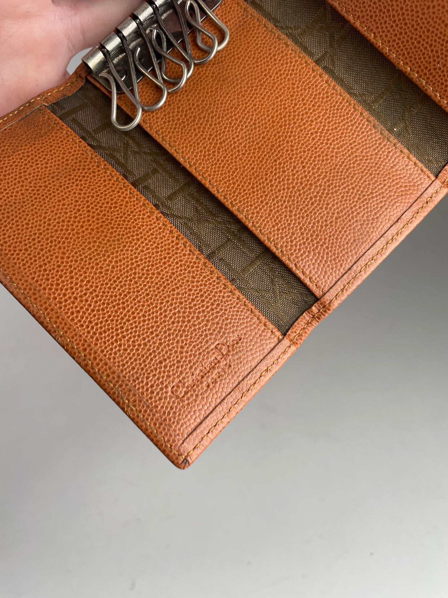 Vintage Dior Leather Key Holder Brown