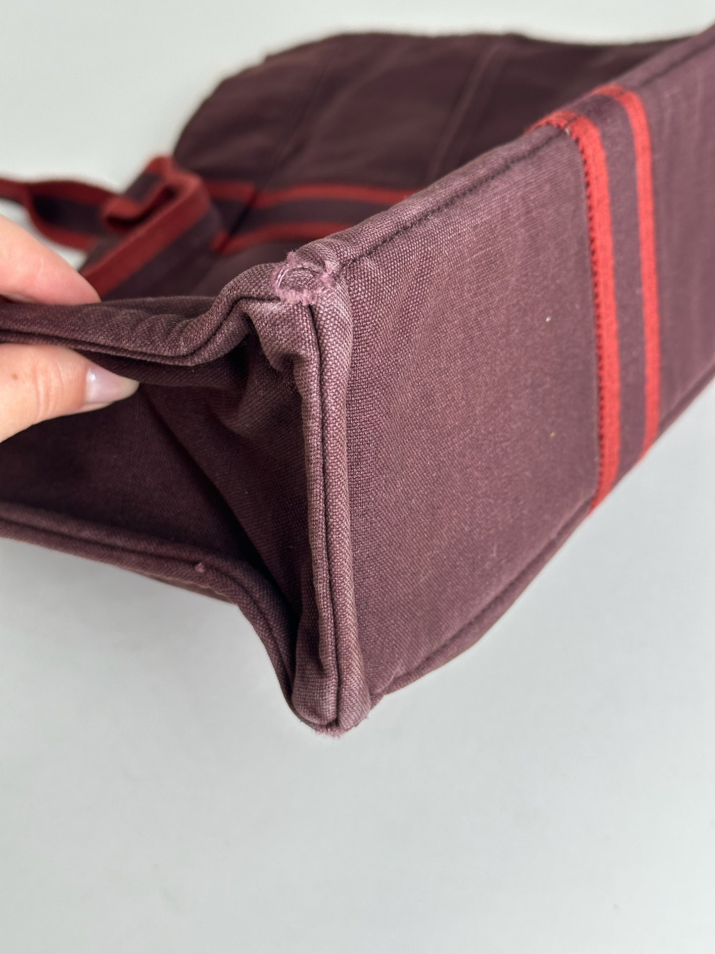 Vintage Hermes shopper bag purple