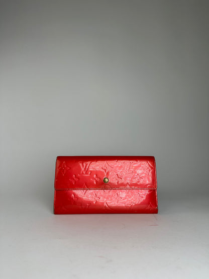 Vintage Louis Vuitton Vernis Monogram Sarah Long Wallet Pomme d'Amour