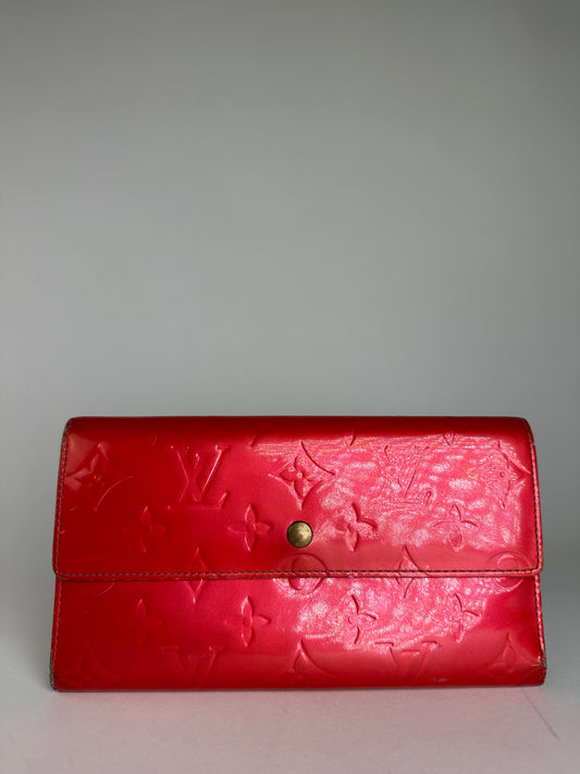 Vintage Louis Vuitton Vernis Monogram Sarah Long Wallet Pomme d'Amour