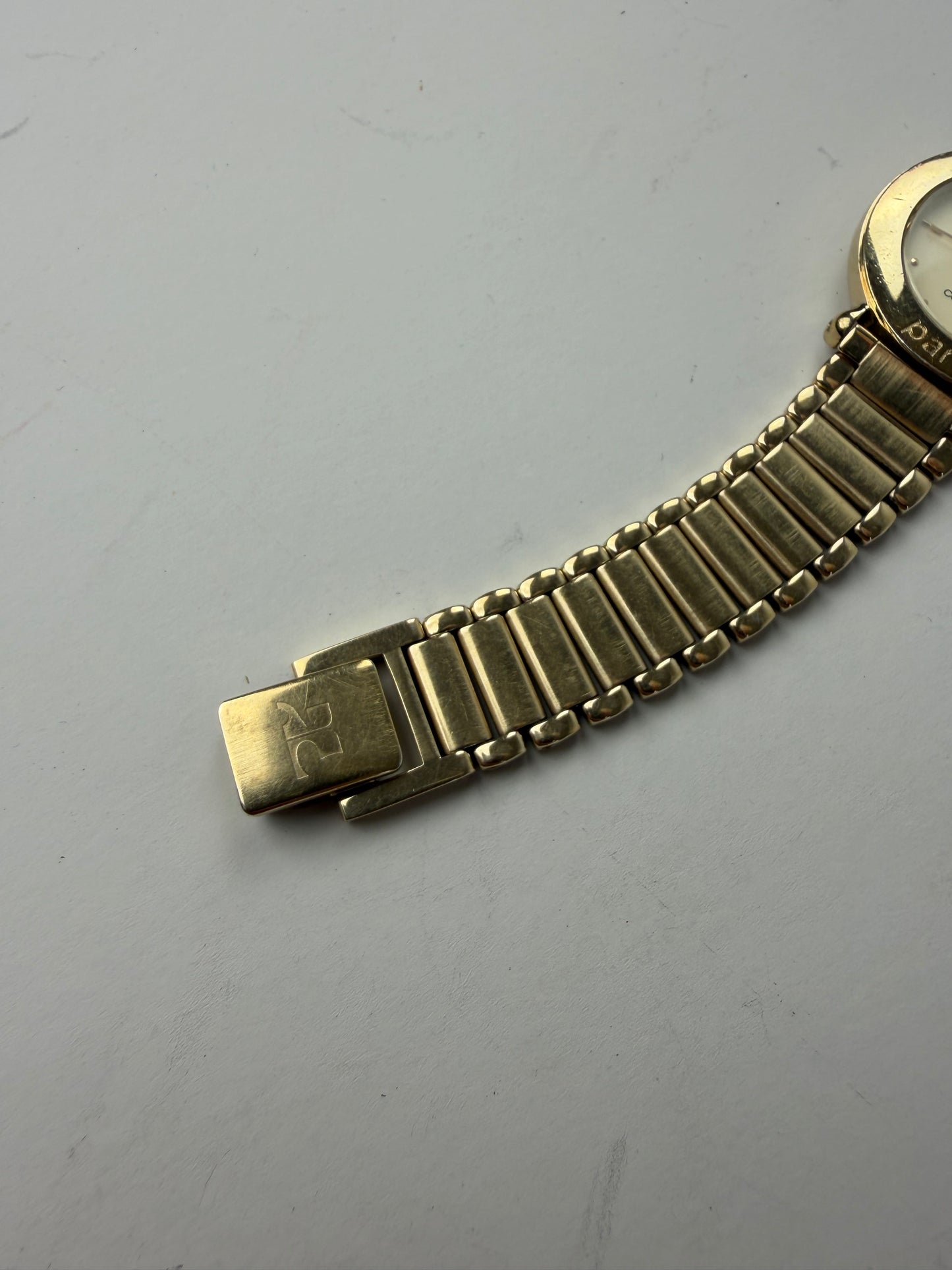 Vintage Courreges Bracelet Watch Gold Cream