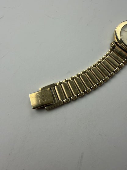 Vintage Courreges Bracelet Watch Gold Cream